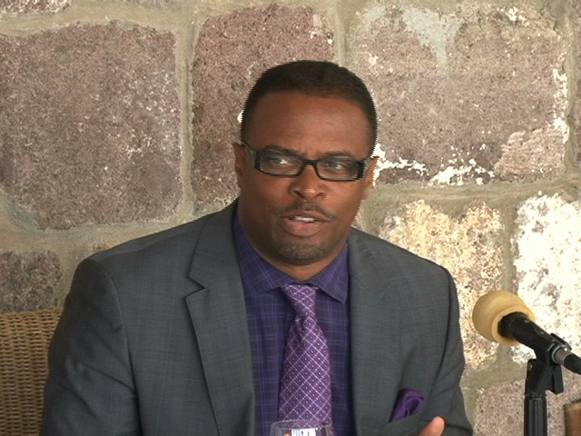 Hon. Mark Brantley addressing hoteliers at HTA Luncheon